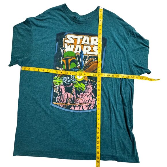 Star Wars Boba Fett Graphic T-Shirt Heather Teal Short Sleeve Crewneck Unisx 2XL - Picture 3 of 7